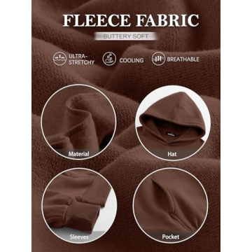 Trendy Queen Womens Oversized Hoodies Fleece Sweatshirts Long Sleeve Sweaters Pullover Fall Outfits Winter Clothes Coffee S