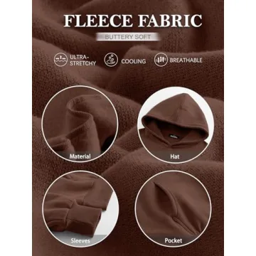 Trendy Queen Womens Oversized Hoodies Fleece Sweatshirts Long Sleeve Sweaters Pullover Fall Outfits Winter Clothes Coffee S