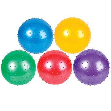 Rhode Island Novelty 7 Inch Knobby Balls Assorted Colors - 5 Pack