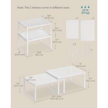 SONGMICS Spice Racks, Cabinet Shelf Organizers, Shelf Organizers, Countertop Organizers, Shelf Riser...