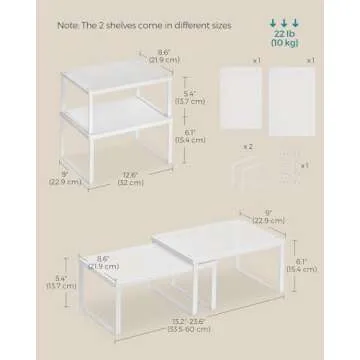 SONGMICS Spice Racks - Stylish and Sturdy Kitchen Shelf Organizers Set of 2, Easy Assembly and Space...