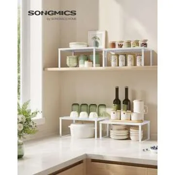 SONGMICS Spice Racks - Stackable Kitchen Organizers for Efficient Storage