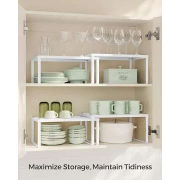 SONGMICS Spice Racks - Stackable Kitchen Organizers for Efficient Storage