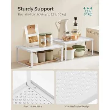 SONGMICS Spice Racks - Stackable Kitchen Organizers for Efficient Storage