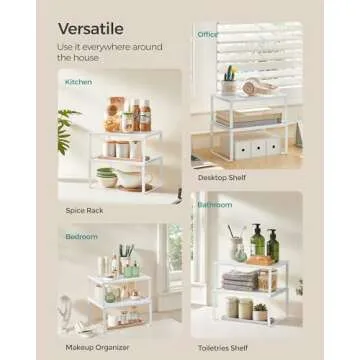 SONGMICS Spice Racks - Stackable Kitchen Organizers for Efficient Storage