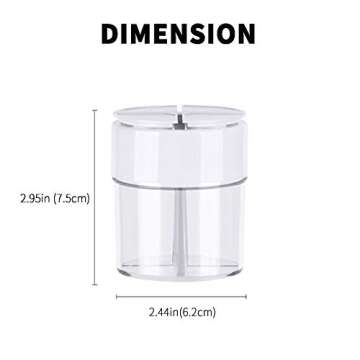 4-Pack 4 in 1 Salt and Pepper Shaker Jars Bottles, 4-Grid Flip Lid Spice Jars - Cylindrical Empty Plastic Seasoning Containers with Transparent Body for Travel Camping BBQ Kitchen Cooking (White)