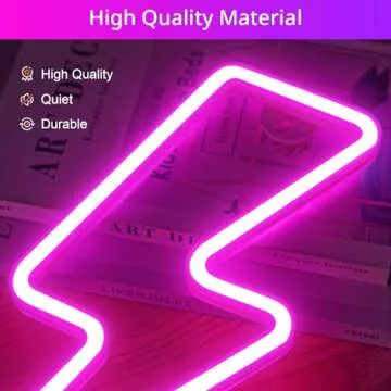 XIYUNTE Lightning Bolt Neon Signs for Wall Decor, USB or Battery Powered Led Lightning Bolt Sign, Pink Neon Lightning Bolt Sign for Gaming Decor, Girls Room, Christmas Decoration, Gifts for Kids
