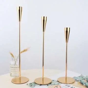Lucklybestseller Tall Candle Holder Set of 3 for Elegant Occasions