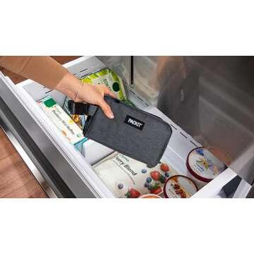 PackIt Freezable Snack Box, City Charcoal, Built with EcoFreeze® Technology, Collapsible, Reusable, Zip Closure with Buckle Handle, For Work Snacks, Fresh Snacks On the Go, Adults, and All Ages