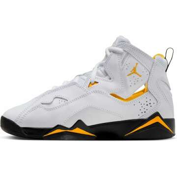 Jordan True Flight Big Kid's Sneakers in White & Black