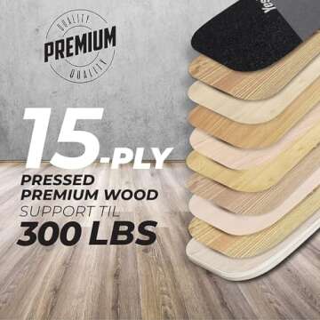 Yes4All Premium Surf Balance Board Trainer with Adjustable Stoppers - 3 Different Distance Options - Black