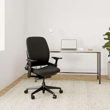 Steelcase Leap V2 Office Chair (Black Fabric) - Remanufactured - 12-Year Warranty (Fully Adjustable,...