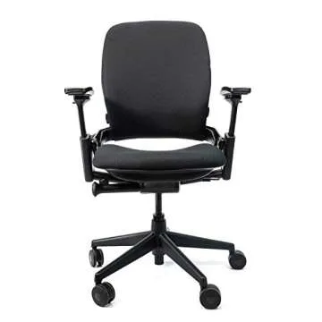 Steelcase Leap V2 Office Chair (Black Fabric) - Remanufactured - 12-Year Warranty (Fully Adjustable, Ergonomic, Furniture for The Workplace and Home Office)