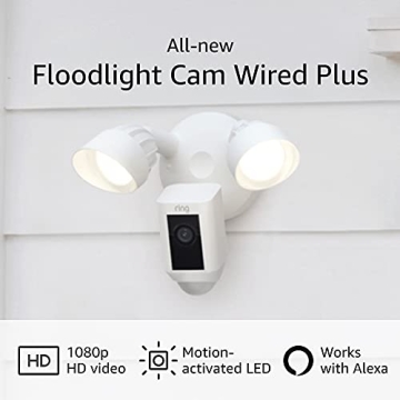 Ring Floodlight Cam Wired Plus 1080p HD Security Camera