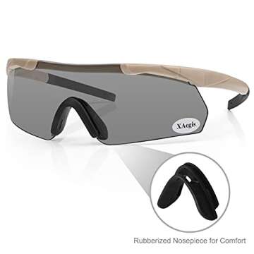 xaegistac Tactical Shooting Glasses with 3 Interchangeable Lens High Impact Eye Protection