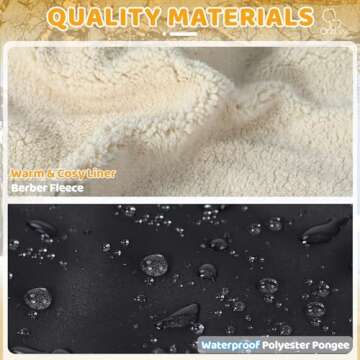 Orzbow Winter Stroller Gloves, Waterproof Stroller Mittens for Cold Weather with Berber Fleece, Universal Anti-freeze Hand Muffs Easily Attaches to Stroller, Parents and Caregivers, Cozy & Warm, Black