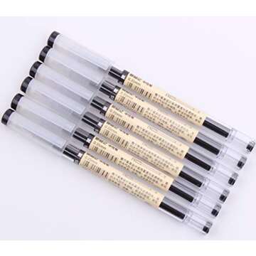 GANSSIA 0.35mm Gel Ink pen Black Ink Extra-fine Gel Ink Pens Ballpoint pen Office School Stationery Supply Pack of 12 Pcs