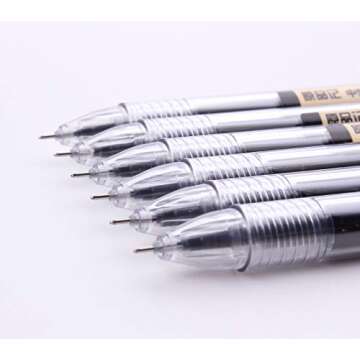 GANSSIA 0.35mm Gel Ink pen Black Ink Extra-fine Gel Ink Pens Ballpoint pen Office School Stationery Supply Pack of 12 Pcs