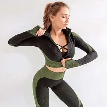 OLCHEE Women's Stylish 2 Piece Tracksuit Workout Set