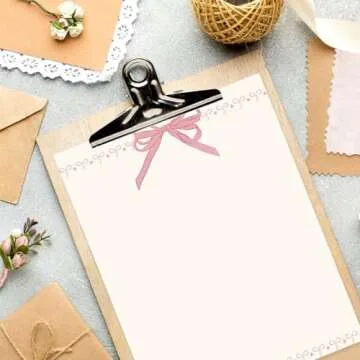 FYSUIMU 25 Sheets Pink Bow Stationery Letterhead Paper Bowknot Coquette Letter Writing Paper for Party Note Greeting Office Printing, 8.5 x 11 Inch, Single-Sided