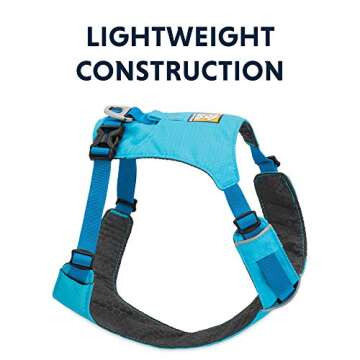 Ruffwear, Hi & Light, Everyday Lightweight Dog Harness, Trail Running, Walking, Hiking, All-Day Wear, Blue Atoll, Small