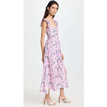 ASTR the label Women's Wedelia Dress, Purple Floral, M