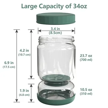 Luvan Pickle Jar Glass Container with Strainer for Fresh Pickles