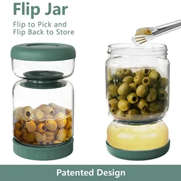 Luvan Pickle Jar Glass Container with Strainer for Fresh Pickles