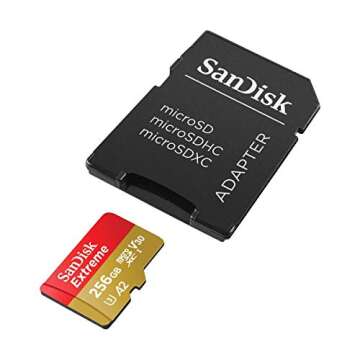 SanDisk 256GB Extreme UHS-I microSDXC Memory Card with SD Adapter