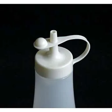 JapanBargain 3273, Set of 4 Japanese Plastic Squeeze Sauce Bottle Dispenser Salad Dressing Bottle Seasoning Container for Condiment Ketchup Honey Vinegar Mustard Jam, 12oz, Made in Japan