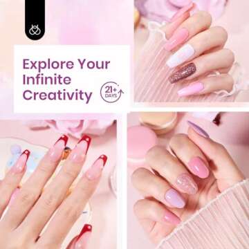 Beetles 36Pcs Dip Powder Nail Kit Starter, 20 Colors Nude Pink Blue Glitter Dipping Powder Set with ...