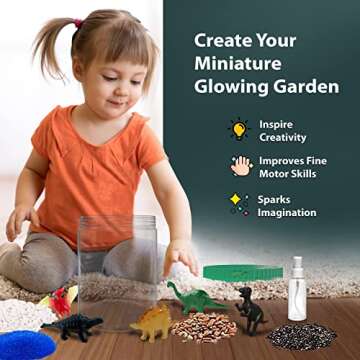 Light-Up Dinosaur Terrarium Kit - Birthday Gifts for Boys Ages 4 5 6 7 8-12 Year Old - STEM Science Kits - Arts & Crafts Educational DIY Kids Toys for Boys & Girls - Toys & Activities Kits Presents