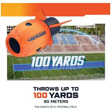 Aerobie Sonic Fin Football, Aerodynamic Russel Wilson Toy, Now with Softer Foam & Fins, Outdoor Games for Kids and Adults Aged 8 and Up, Orange