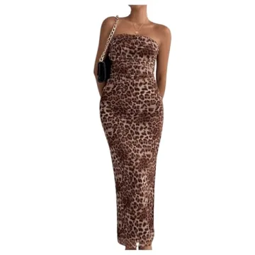 Floerns Strapless Tube Bodycon Long Dress for Women