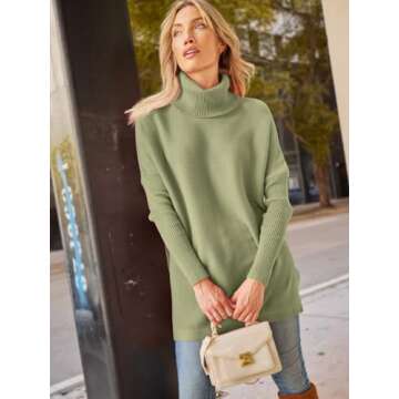 Stylish LILLUSORY Oversized Turtleneck Pullover Sweater