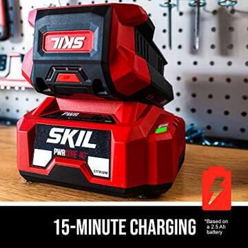 SKIL 40V Brushless Pole Saw Kit with Auto Charger & 2.5Ah Battery