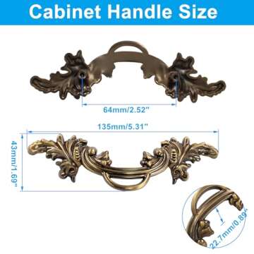 Biaungdo 6 Pcs Vintage Cabinet Pulls Handles, Shabby Chic Drawer Handles European Style Dresser Pull...