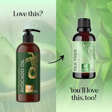 Avocado Oil For Hair and Skin - 100% Pure Avocado Oil for Skin and Nail Care plus Dry Hair Treatment and Facial Oil Moisturizer - Beauty DIY Carrier Oil for Essential Oils Mixing with Pump (16 Fl Oz)