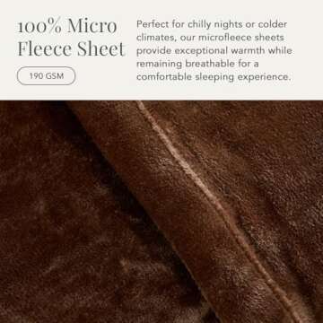 NY Loft Ultra Soft Micro Fleece Sheets Set with Extra Deep Pockets | Extra Soft Velvet Fleece Sheet Set | Super Plush Polar Fleece | Velvet Plush Cozy Warmth | King - Walnut Brown