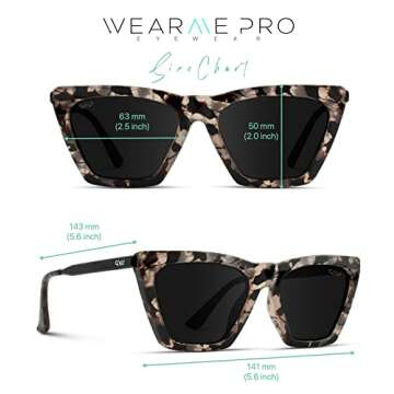 WearMe Pro WMP Eyewear - Square Cat Eye Shape Metal Frame Fashion Polarized Mirrored Sunglasses (Black/Gold Temple/Black Lens)
