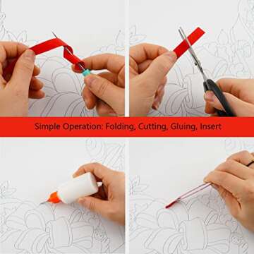 Uniquilling Christmas Quilling Paper Filigree Kits Adults Beginner, 16 * 20-inch Christmas Wreath, Best Gifts for Quilling Pattern Kit DIY Wall Art Decor Craft Painting Kits Tools(Basic)