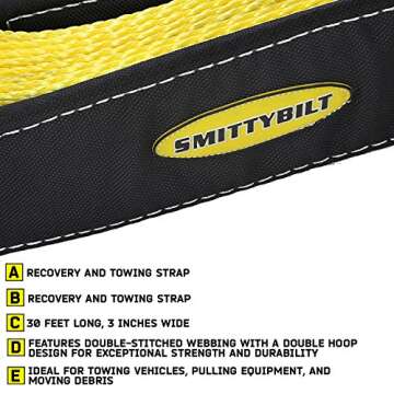 SmittyBilt TOW STRAP 3IN X 30FT Perfect for Towing