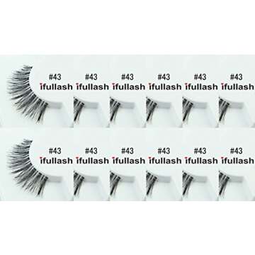 43 12 Pairs ifullash 100% Human Hair Eyelashes - Luxurious, Natural Look