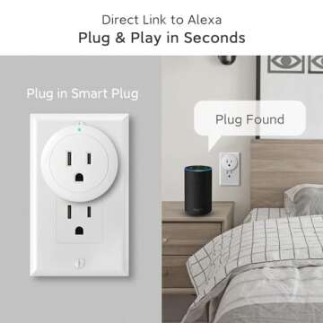 Amysen Smart Plug ,Compatible with Alexa Only ,Smart Outlet Bluetooth Mesh,Simple Setup with One Voi...