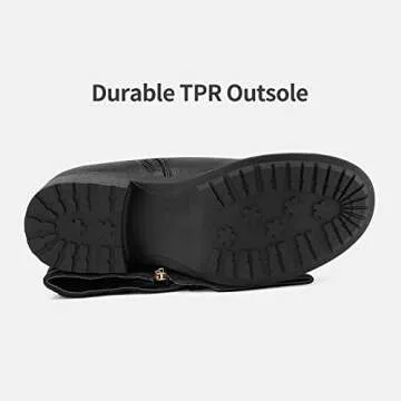 DREAM PAIRS Women's Knee High Boots Wide Calf Low Heel Riding Boots Fall Tall Boots for Women,Size 8.5,Black,Utah-W