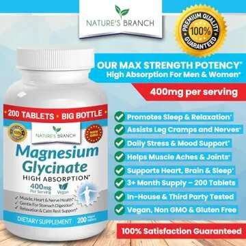 Magnesium Glycinate 400 mg - High Absorption Tablets