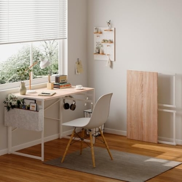 JSB 39.4" Folding Desk for Small Spaces with Storage