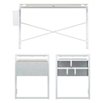 JSB 39.4" Folding Desk for Small Spaces with Storage