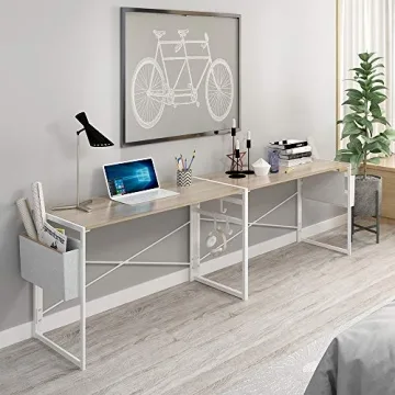 JSB 39.4" Folding Desk for Small Spaces with Storage