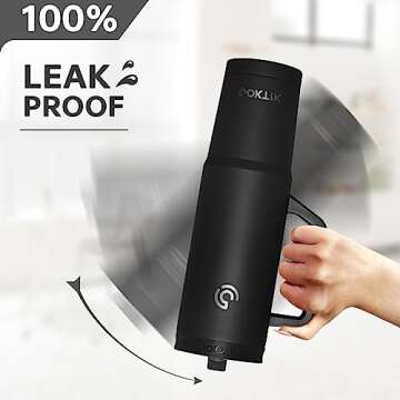 COKTIK 40 oz Tumbler with Handle and Straw, 3 Lids (Straw/Flip), Stainless Steel Vacuum Insulated Cup, 40 Ounce Travel Mug,Cupholder Friendly,Keeps Water Cold,Easy to Clean(Black)